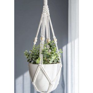 2 Pack Plant Hanger 3 Tier Indoor/Outdoor Hanging Planter Basket Rope W/ Beads